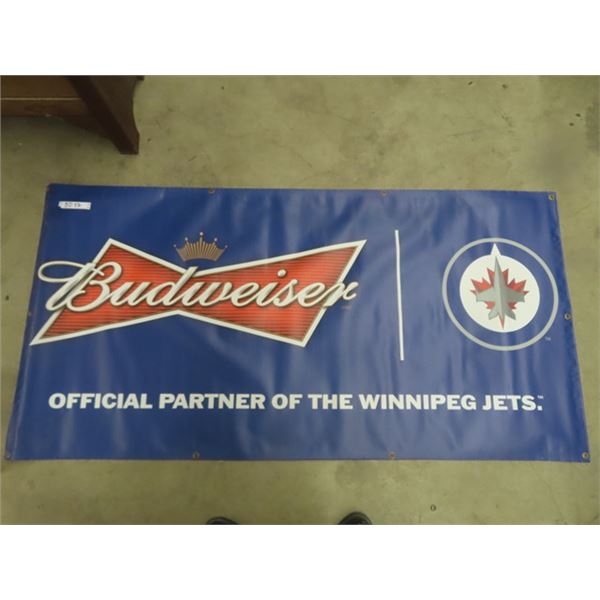 Large Vinyl WPG Jets Banner with Metal Grommets 36" x 72" - High Quality, Probably Hung in Sports Ba