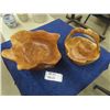 Image 1 : Vintage Mid-Century Modern Burl Bowl 6" x 19" & Burl Basket 9"x9" - Both Very Good Condition