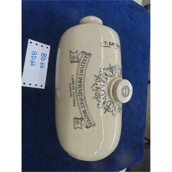 Antique T. Eaton Co. Royal Doulton Foot Warmer, Large 7" x 12" Excellent Condition Originally Sold @
