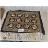 Image 1 : Vintage Fortune Telling Thai Kalaga Tapestry/ Mat 24" x 31" , Gold Thread Sequins, Beads + Tarot Car