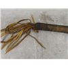 Image 9 : First Nations Tomahawk With Iron Axe Head + Wooden Handle Decorated with Rawhide Wrapping + Tassles,