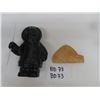 Image 1 : Huronia Pottery 7" Inuit Figure - Excellent Condition & Original Whale Bone Igloo Carving