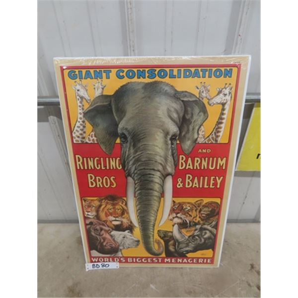 Vintage Barnum + Bailey Circus Poster 17" x 25" , Outstanding Color + Graphics - Excellent Condition