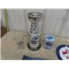 Image 4 : WPG Jets Lot; Stanley Cup Bank 14", Signed Jersey Sz Youth Sm Byfuglien, 3 Signed Crests - Kyle Conn