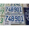 Image 5 : Assorted License Plates ; Saskatchewan, Ontario, BC, Manitoba - 7 Pairs