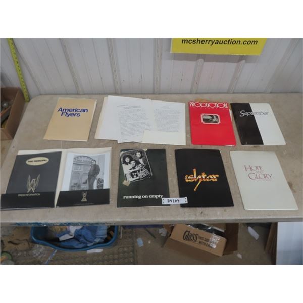 9 Assorted Movie PRess Release Kits ; B+W Pics, Cast Info, Plot, Bios - American Flyers, American Ta