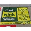 Image 3 : 3 Canada Dry Paper Signs 14" x 22" 