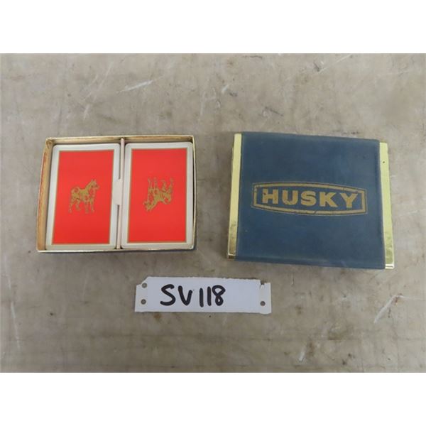 Vintage Husky Gasoline Playing Cards in Decorative Box