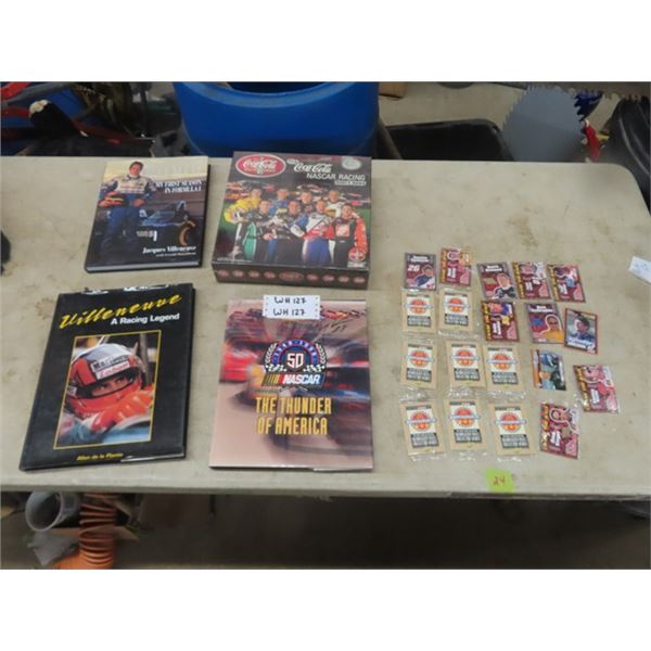 Nascar Trading Cards, 3 Books - 1 Signed by Kenny Irwin, Coca-Cola Nascar Sealed Game