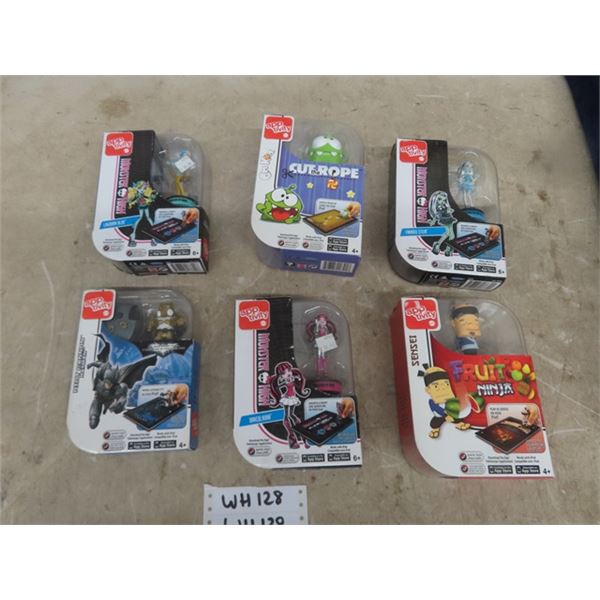 Lot of 6 Mattel Apptivity Games- 2012; Monster High, Fruit Ninja, Batman