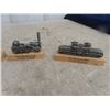 Image 2 : Lot of 8 Vintage German Pewter Model Train Displays ( believed to be pewter) 