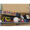 Image 1 : Large Lot of Yard Games + Sports Equipment; Footballs, Horse Shoes, Bocce Balls plus more 