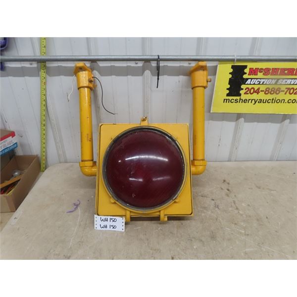 Yellow Warning Light - Red Lens - Possibly Railroad - Maybe Traffic?