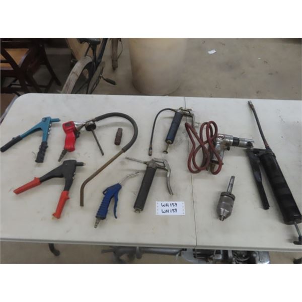 Lot of Grease Guns + Various Tools
