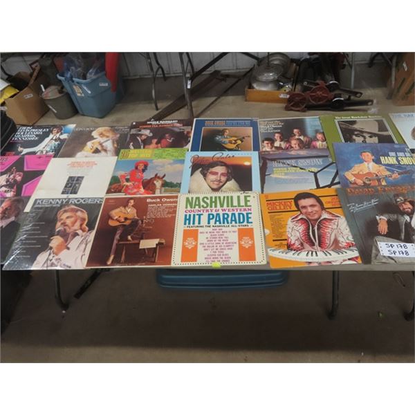 47 Assorted Vintage Country Records: Mel Tillis, Hank Snow, Elvis, Kenny Rogers, Ernest Tubb + more