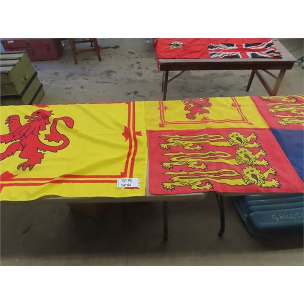 4 Flags- 2 Larger ones 35"×59", Union Jack 16"×36", Vintage Ontario 24"×50"
