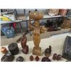 Image 3 : Wood Carvings: Bowls, Figures, Salt + Pepper Shakers 