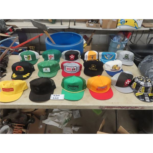 17 Hats: John Deere, Shell, Case IH, Texaco, New Holland, Hoe Grass plus others