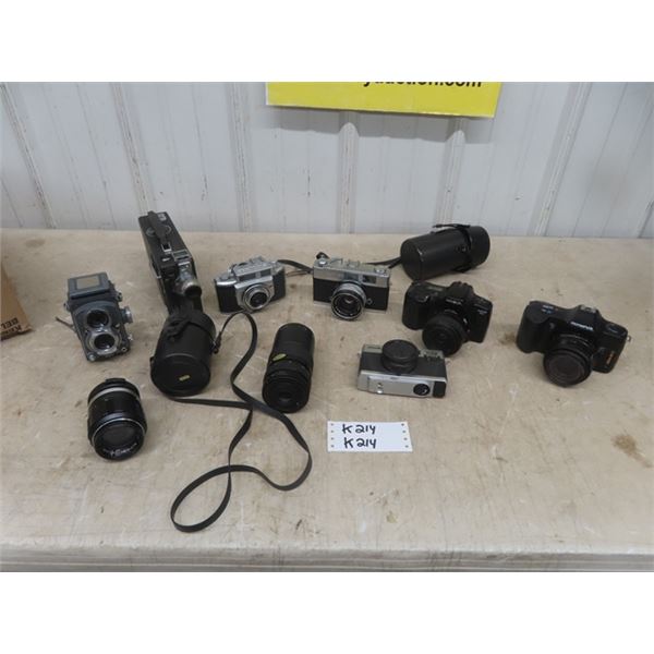 Film Camera + Lenses : Minolta A2, Yashica, Konica, Olympus plus others