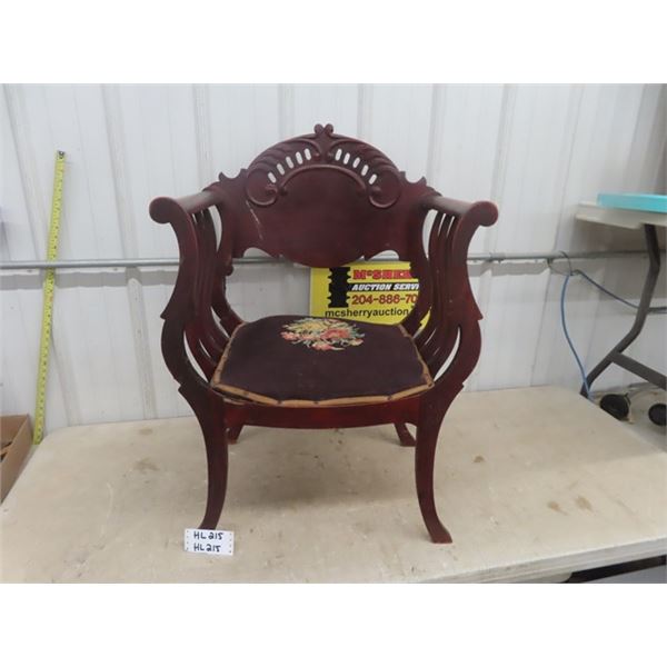 Vintage Mahogany Arm Chair with Petti Point Seat