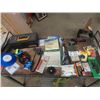 Image 1 : New Tackle Box, Fishing Line, 100' Trot Line, Multi Purpose Line Cutter, Hook + Lure Sharpener plus 