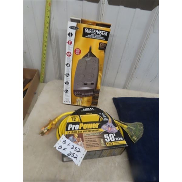 New 50' Extension Cord + New Surge Master Power Bar