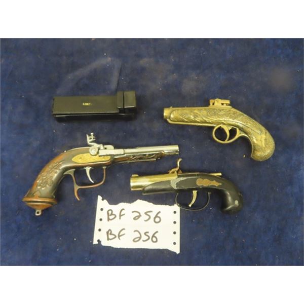 3 Pistol Lighters - Biggest 8" Long + Cigarette Maker