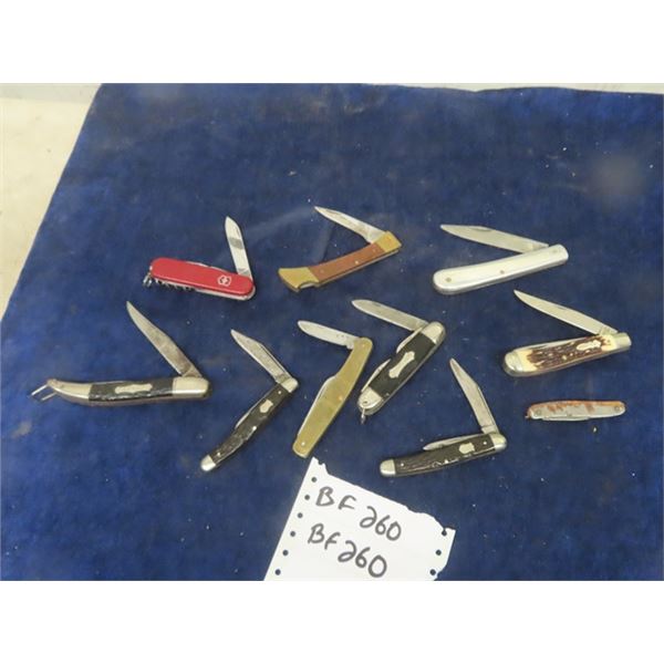 10 Pocket Knives- Various Brands- some Multi Blades