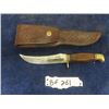 Image 1 : Quality 10.5"  Hunting Knife with Engraved Bear in Blade & Leather Holster 