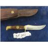 Image 4 : Quality 10.5"  Hunting Knife with Engraved Bear in Blade & Leather Holster 