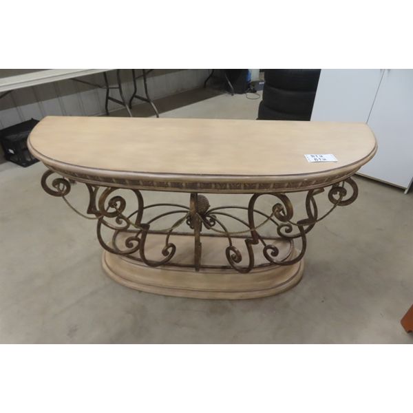 Modern Wrought Iron + Wood 1/2 Moon Stand 20"×34"×59"