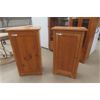 Image 1 : 1 Modern Pine Cabinet, 1 Oak Cabinet - Both 11"×23"×42"