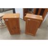 Image 2 : 1 Modern Pine Cabinet, 1 Oak Cabinet - Both 11"×23"×42"