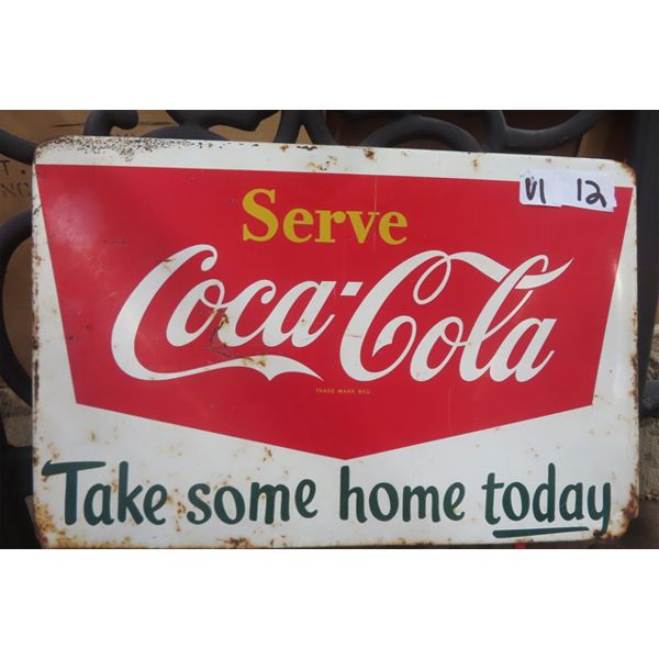 Vintage Coca-Cola Metal Sign - Off a Rack 10.5"×16"