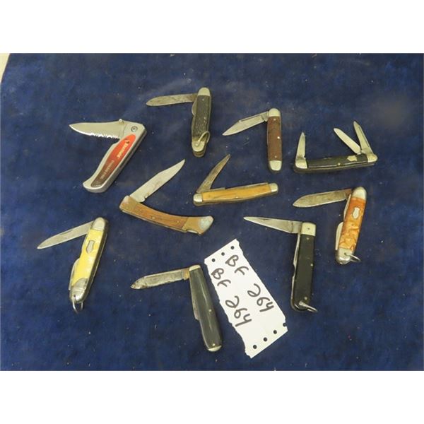 10 Pocket Knived - Various Brands some with Multi Blades