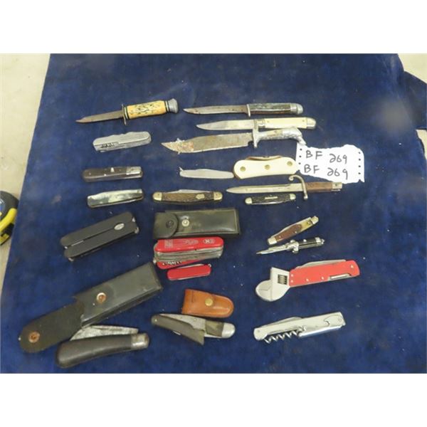 20 Pocket Knives- Variety, some Single Blade, some Multi Blade