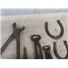 Image 2 : Forge Tools: Tongs, Cutters, Soldering Iron, Set of 3 Unlucky Horse Shoes
