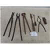 Image 1 : Forge Tools: Tongs, Cutters, Soldering Iron, Anvil with Leather Cut Insert