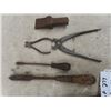 Image 3 : Forge Tools: Tongs, Cutters, Soldering Iron, Anvil with Leather Cut Insert