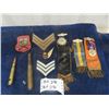 Image 1 : Military Patches, Masonic Ribbons, Big Caliber Military Shells- 1 Conberted to Bottle Opener