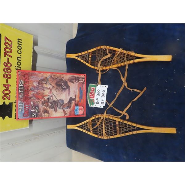 Snow Shoes 20" Long,  Redmam Patch, Modern Metal USA Fur Company 