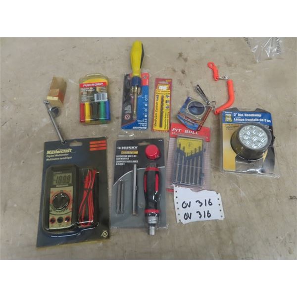 New Tools: Mastercraft Digital Multimeter, Ratcheting Screwdriver, Precision Screwdriver, Head Lamp 