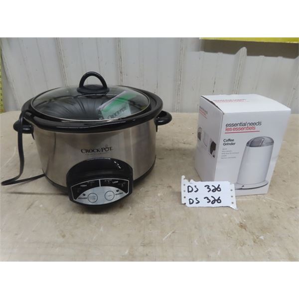 New Stainless Steel Crock Pot Slow Cooker + New Essential Coffee Grinder