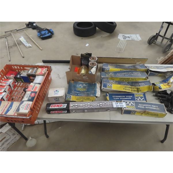 Assorted Moog Suspension Parts, Oil Filters, Camshaft, Water Pump 