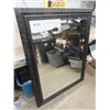 Image 4 : Large Wall Mirror with Ornate Carved Wood Frame + Bevelled Edges 37"×47"