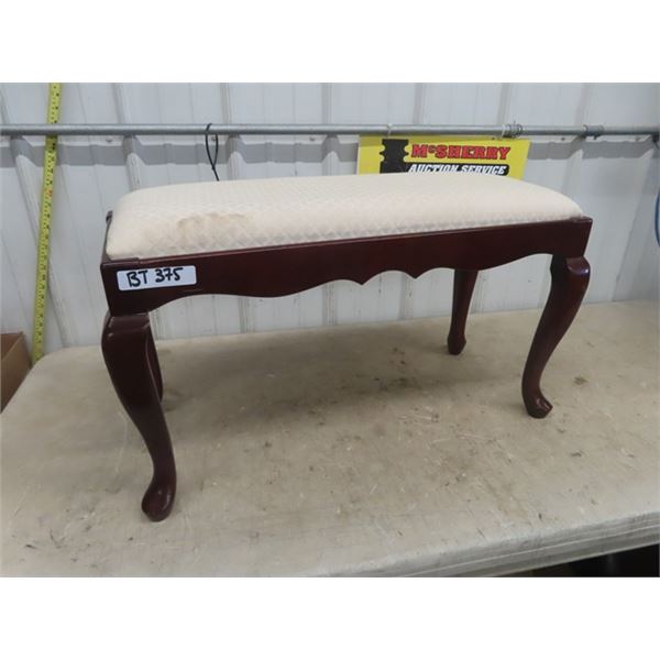 Wooden Stool with Upholstered Top