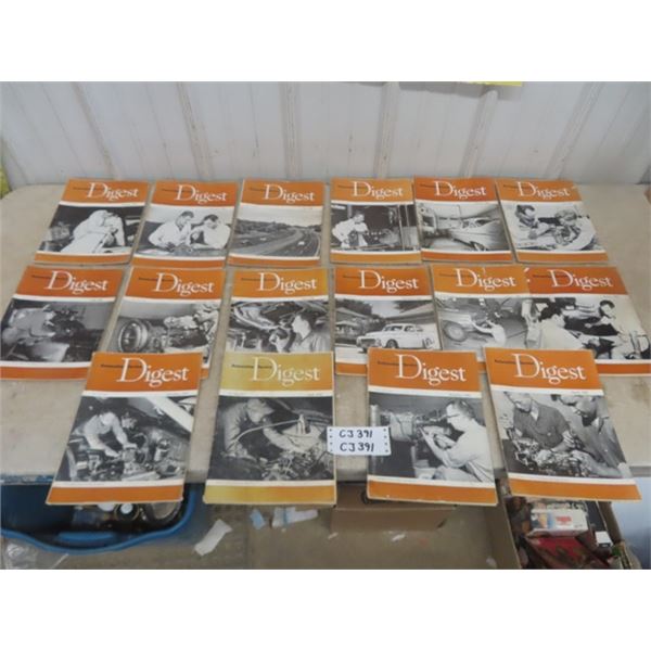 16 Automotive Service Digest Magazines- 1950's + 60's