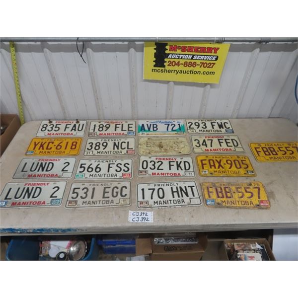 17 Various Manitoba License Plates 1971+ Up- 2 Personalized " Lund 2"