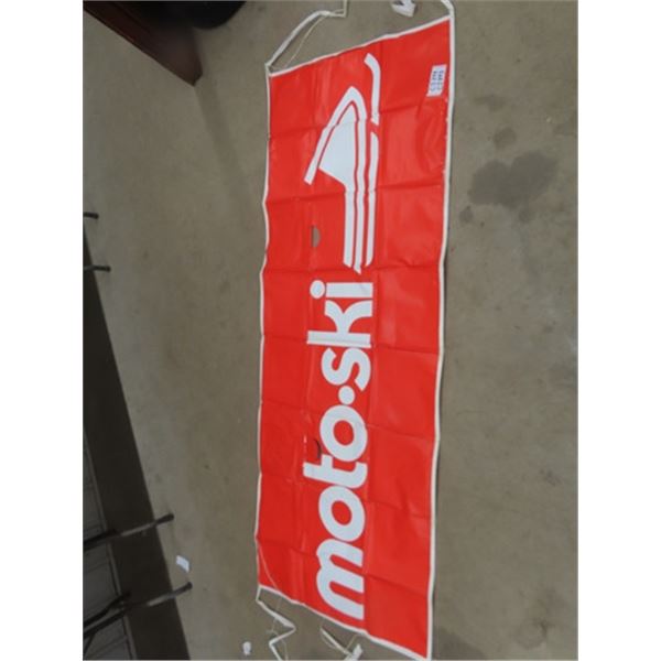 Vintage Motoski Vinyl Banner 34"×94"