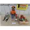 Image 1 : Battery Operated Snowmobile, American Choppers Toy in Box, A&W Bear, Battery Operated Drumming Chief